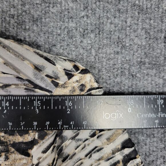 CHICOS TRAVELERS Leopard Animal Print Textured Cardigan SIZE 0 US SMALL 4 - Picture 9 of 12